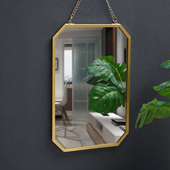 Nordic-Style Rectangular Wall-Mounted Mirror | Minimalist Iron Frame Makeup & Bathroom Mirror - POUEV