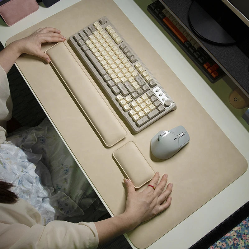 Bureau onderlegger | Waterdicht PU | Antislip muismat met polsbeschermer - POUEV