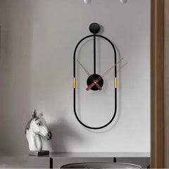 Modern Minimalist Metal Wall Clock | Iron Art Design | 38x14 cm