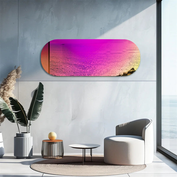 Aesthetic Rainbow Full-Length Glass Wall Mirror | Iridescent Accent Mirror for Bedroom & Living Room - POUEV
