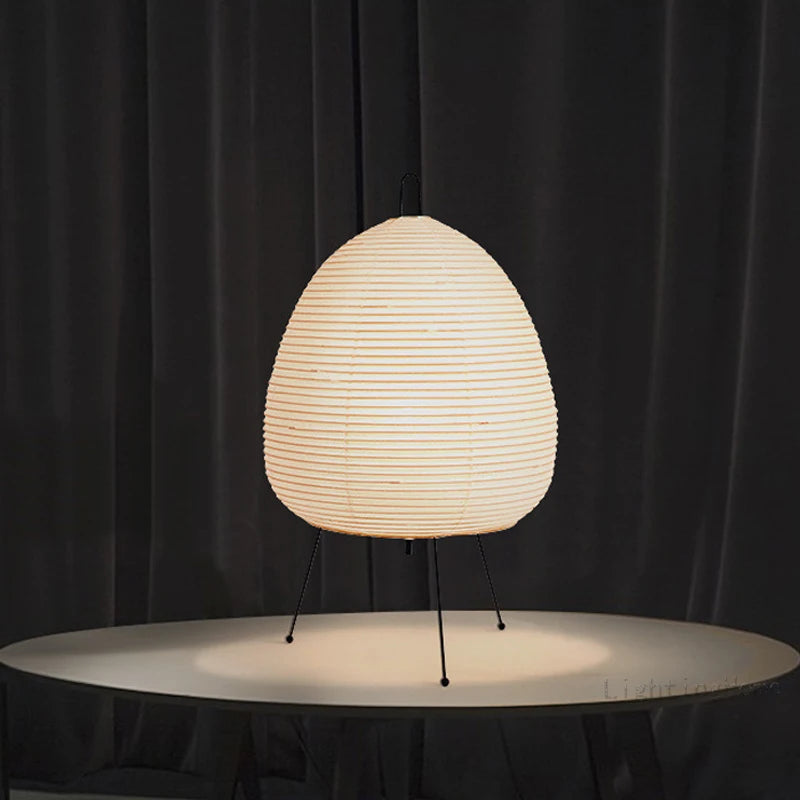 Japanese Design Akari Wabi-sabi Yong Table Lamp | Printed Rice Paper Lamp - POUEV