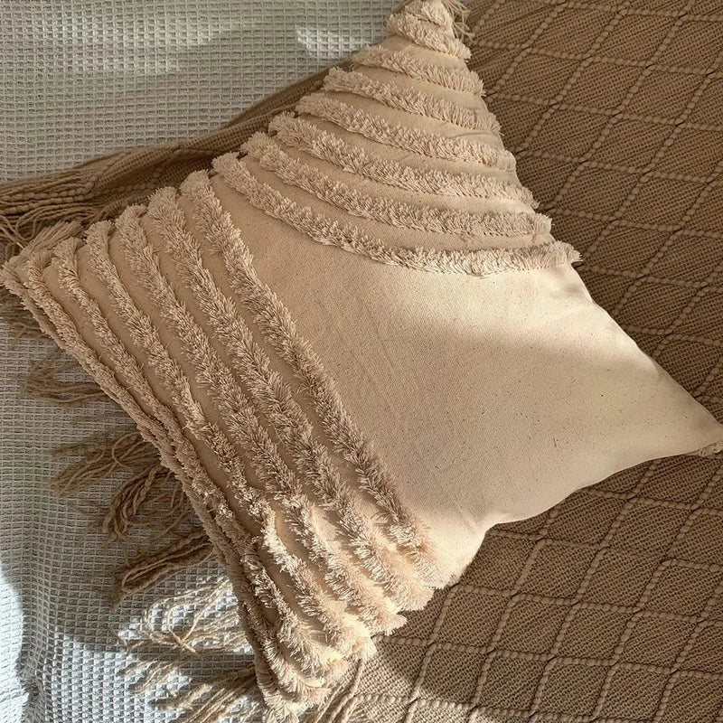 Nordic Luxe Kussenhoes | Bohemian Stijl met Kwastjes - POUEV