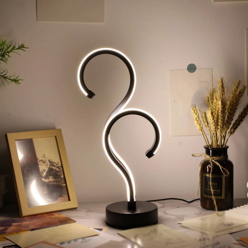 Creative Double Question Mark Desk Lamp | USB Three-Color Dimming - POUEV