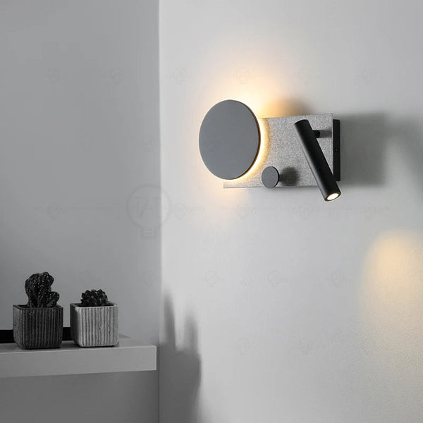 Bedroom Bedside Wall Lamp with Switch and Spotlight | Simple & Modern Nordic Creative Adjustable Angle - POUEV