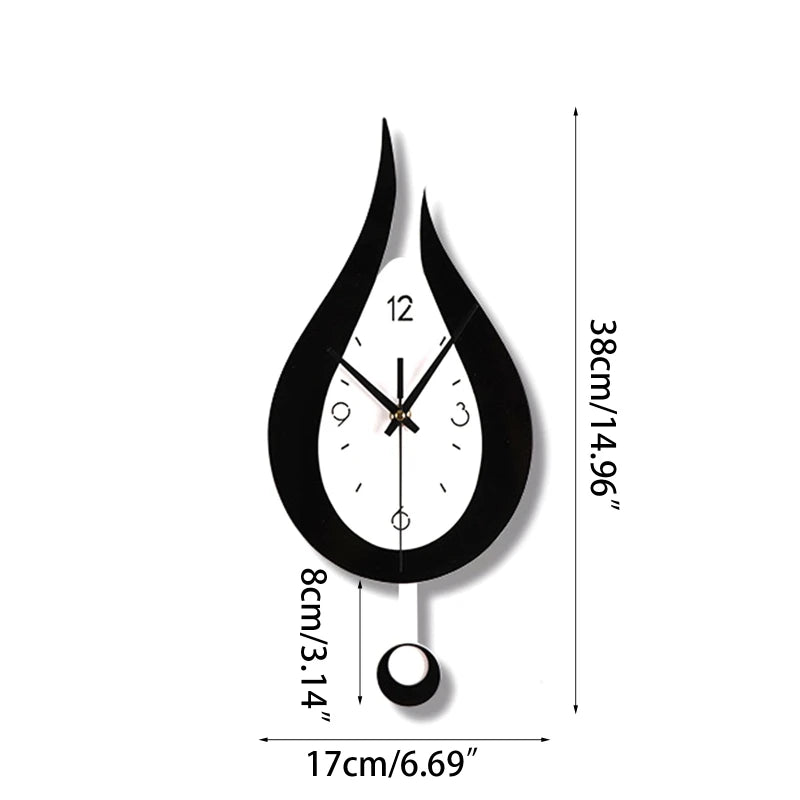 Modern Water Droplet Wall Clock | Acrylic Pendulum Clock for Home & Office Decor