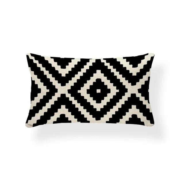 Rechthoekige Kussenhoes | Geometrisch Zigzag Design | Scandinavische Stijl - POUEV