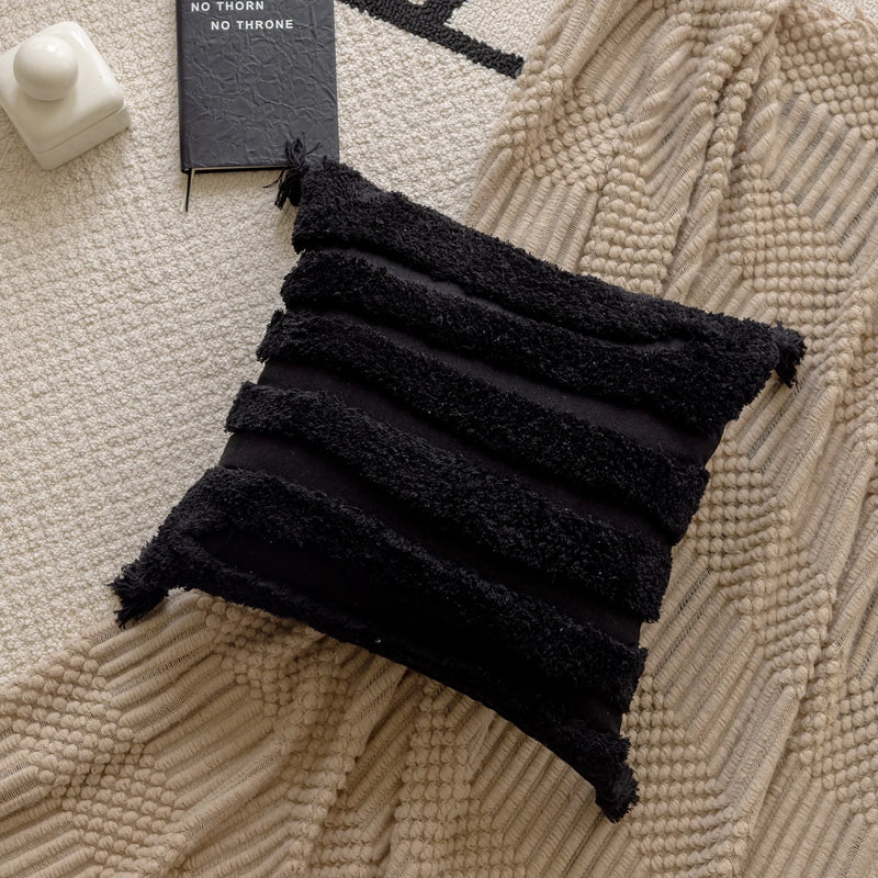 Bohemian Geometrische Kussenhoes | Beige Zwart | Decoratieve Kussenhoes Sofa - POUEV