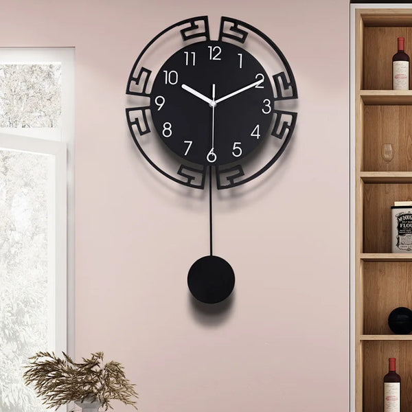 Creative Swing Silent Wall Clock | Modern Metal Hanging Clock
