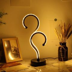Creative Double Question Mark Desk Lamp | USB Three-Color Dimming - POUEV