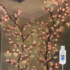 Cherry Blossom 96 LED USB Tree Branch Rattan Lights | 8 Modes Colorful String Lamp - POUEV
