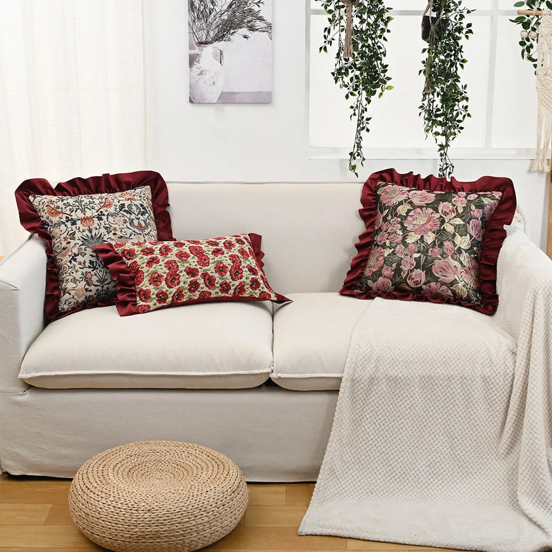 Nordic Luxe Kussenhoes | Retro Bloemenontwerp - POUEV