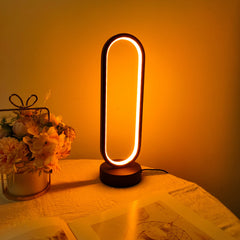 Modern LED Ring Lamp | Three-Color Dimmable Bedside Night Light - POUEV
