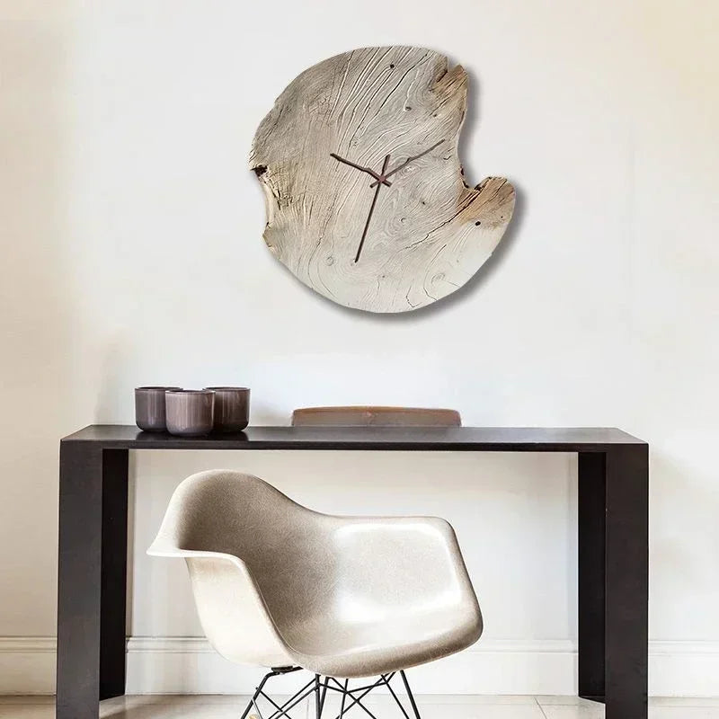 Minimalist Irregular Wood Wall Clock | Abstract Art Design for Modern Décor