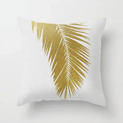 Gouden Bladeren Kussenhoes | Luxe Decoratieve Hoes - POUEV