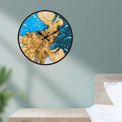 Minimalist Transparent Wall Clock | Silent Acrylic Wood Grain Design