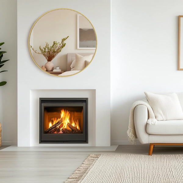 Large Gold Round Wall Mirror | 30