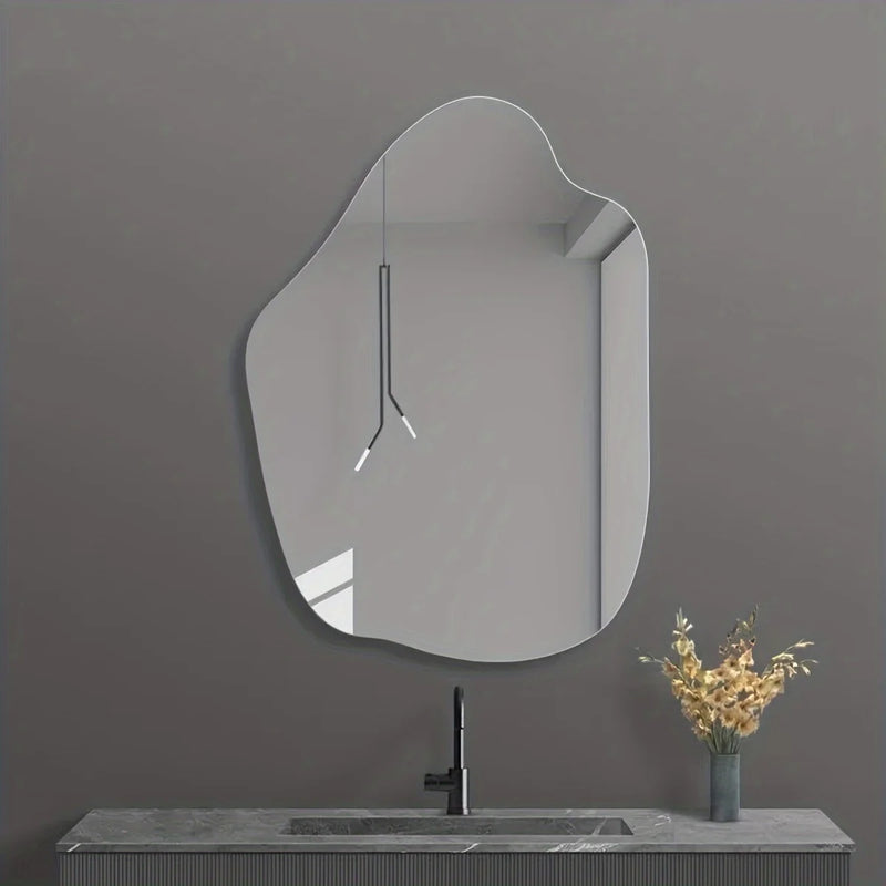 Irregular Acrylic Mirror | Shatterproof, Non-Glass Wall Mirror for Modern Home Décor – Bedroom, Bathroom, Living Room - POUEV
