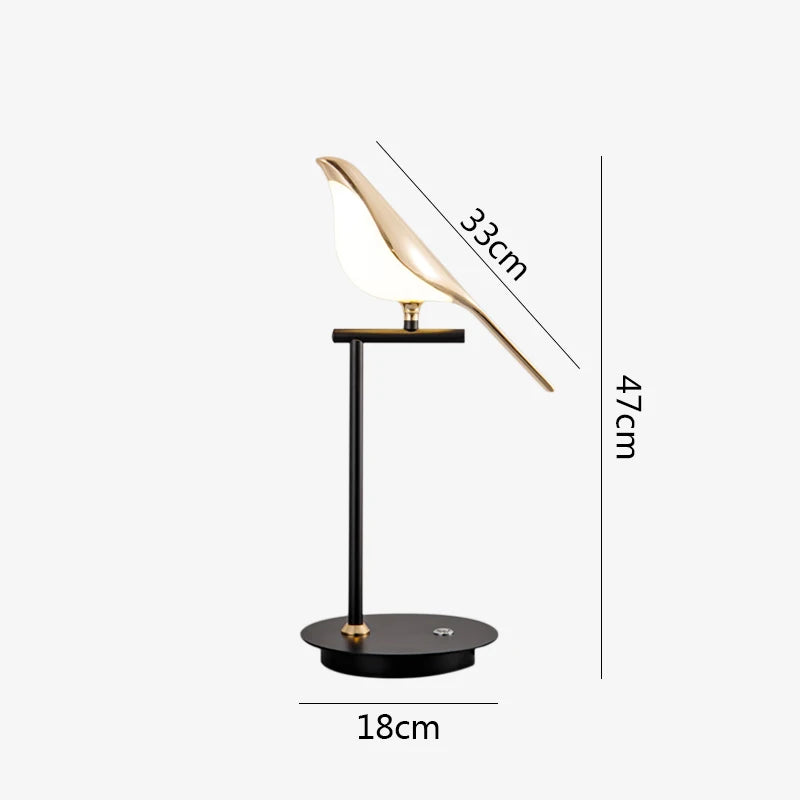 Modern LED Magpie Bird Table Lamp | Elegant Reading & Bedside Light for Home Décor - POUEV
