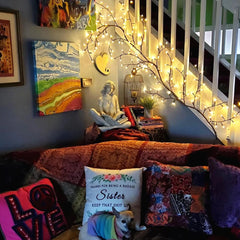 96LED Bendable Willow Vine Lights | 8 Modes Rattan Tree Decorative Light - POUEV