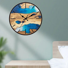 Minimalist Transparent Wall Clock | Silent Acrylic Wood Grain Design
