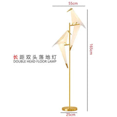 Perch Light Floor Lamp | LED Designer Gold Origami Bird Standing Lamp - POUEV
