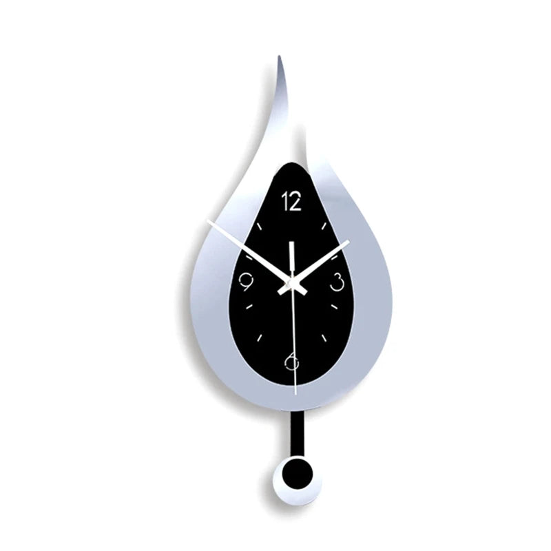 Modern Water Droplet Wall Clock | Acrylic Pendulum Clock for Home & Office Decor