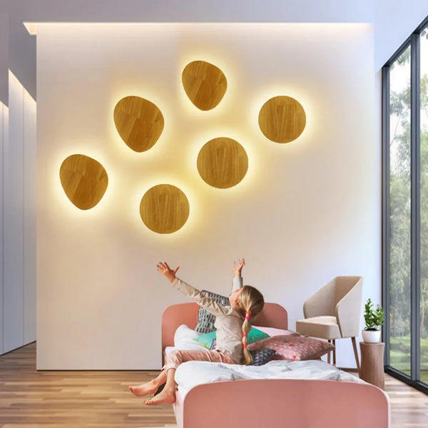 Wooden LED Wall Lamp | Modern Circular Design