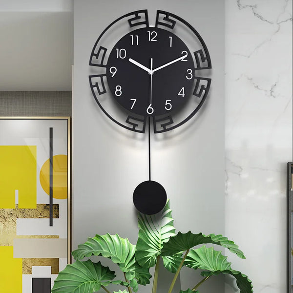 Creative Swing Silent Wall Clock | Modern Metal Hanging Clock