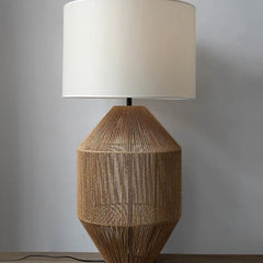 Handmade Rattan LED Floor Lamp | Decorative Standing Lamp - POUEV