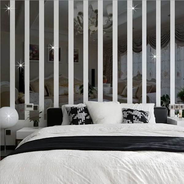 10-Piece 3D Acrylic Mirror Wall Stickers | DIY Decorative Mirror Decals for Home & Furniture - POUEV