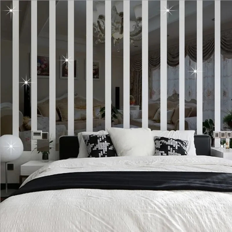 10-Piece 3D Acrylic Mirror Wall Stickers | DIY Decorative Mirror Decals for Home & Furniture - POUEV