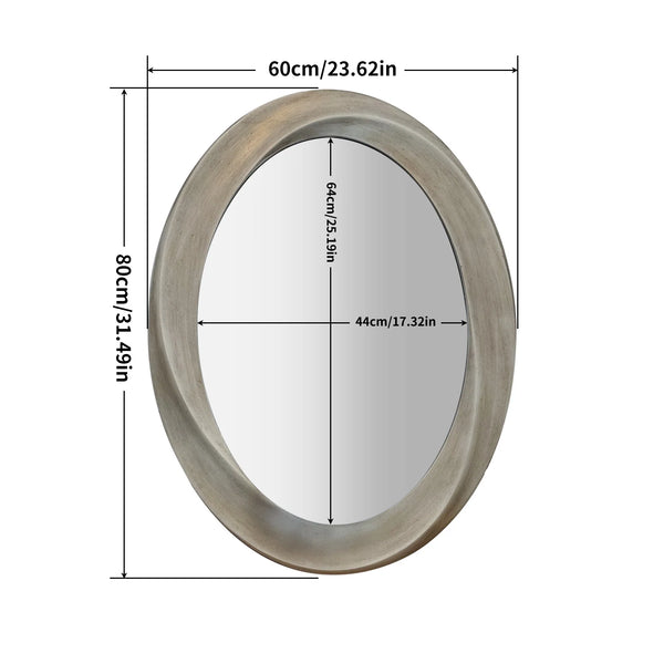 Oval Wall Mirror with Beveled Edge | Elegant Baroque Gold Framed Accent Mirror for Bathroom & Vanity Decor - POUEV
