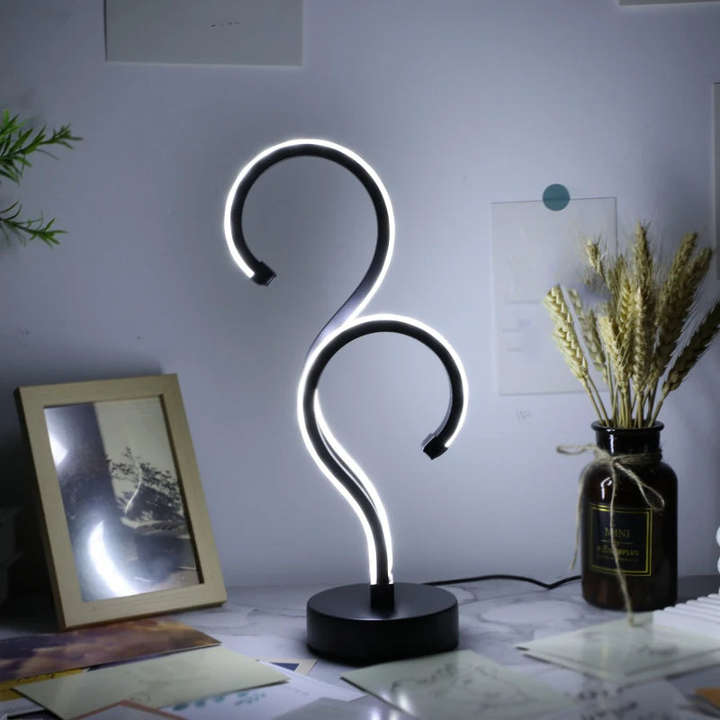 Creative Double Question Mark Desk Lamp | USB Three-Color Dimming - POUEV