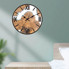 Minimalist Transparent Wall Clock | Silent Acrylic Wood Grain Design