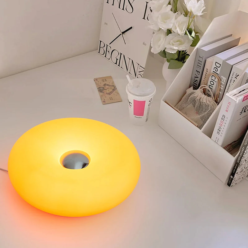 Bauhaus Table Lamp with USB Plug | Donut Design Ambient Light - POUEV