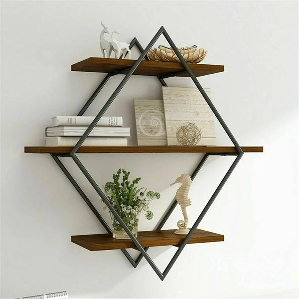 Wall-Mounted Wooden Floating Shelves | Decorative Kitchen Wall Display Shelf for Modern Home Storage - POUEV