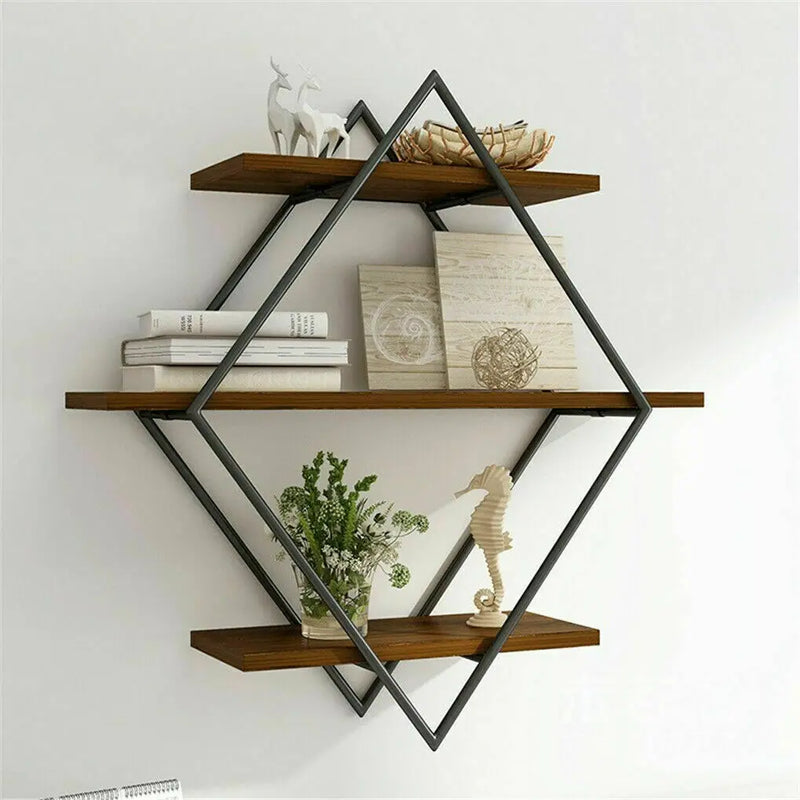 Wall-Mounted Wooden Floating Shelves | Decorative Kitchen Wall Display Shelf for Modern Home Storage - POUEV