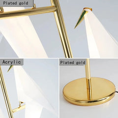 Perch Light Floor Lamp | LED Designer Gold Origami Bird Standing Lamp - POUEV