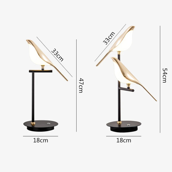 Modern LED Magpie Bird Table Lamp | Elegant Reading & Bedside Light for Home Décor - POUEV