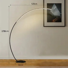 Nordic LED Corner Floor Lamp | Remote Dimmable Black & White Standing Light - POUEV
