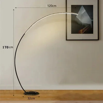 Nordic LED Corner Floor Lamp | Remote Dimmable Black & White Standing Light - POUEV