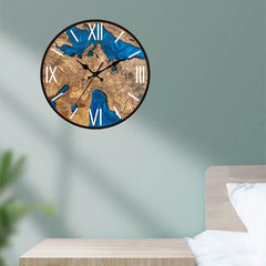Minimalist Transparent Wall Clock | Silent Acrylic Wood Grain Design