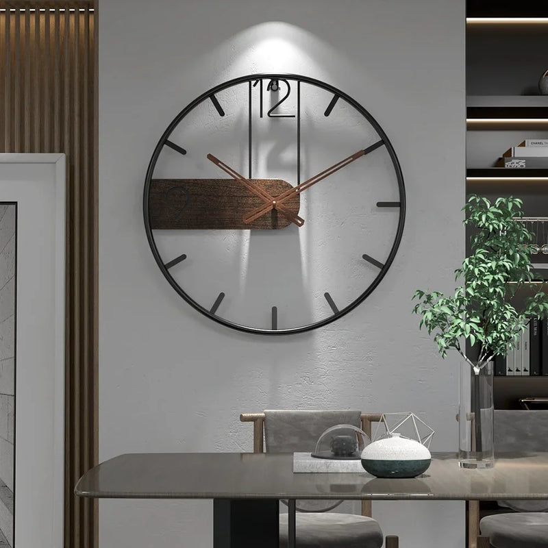 3D Nordic Wall Clock | Large Metal Iron Clock | Modern Home Decor