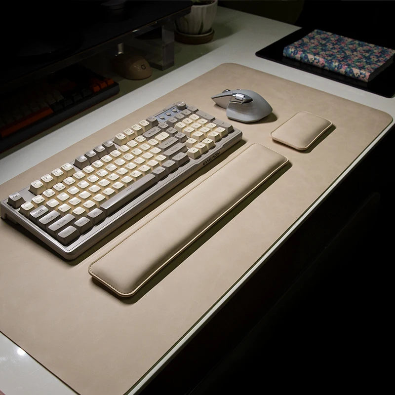 Bureau onderlegger | Waterdicht PU | Antislip muismat met polsbeschermer - POUEV