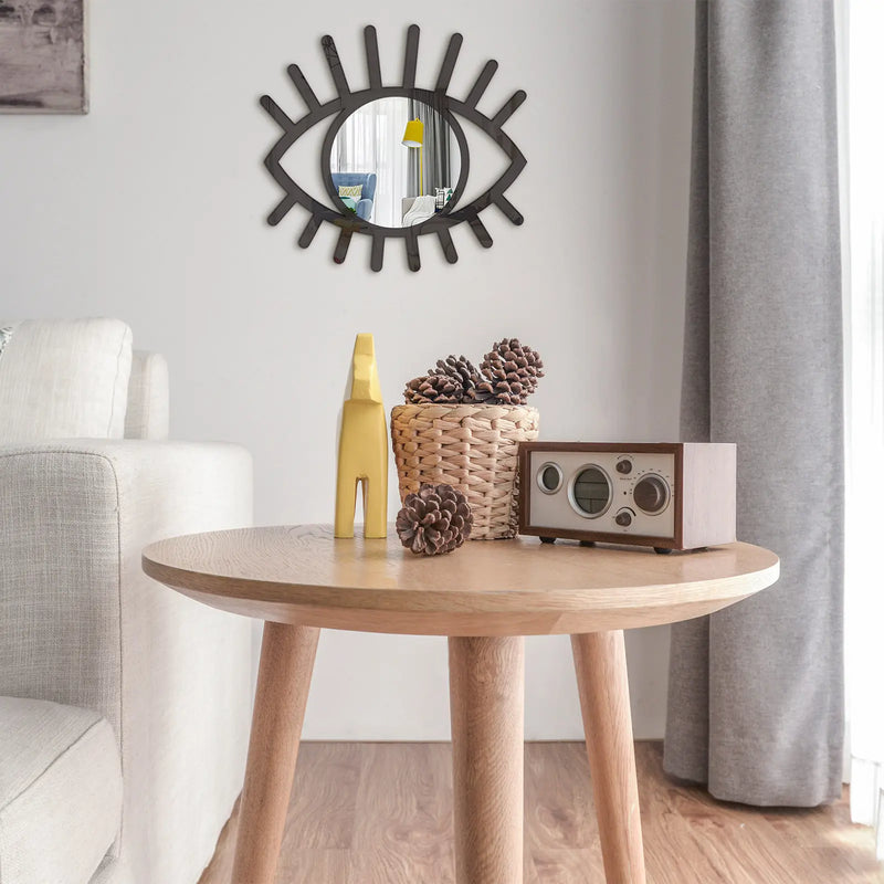 Eye Shaped Wall Mirror | Boho Artistic Design for Entryway & Bathroom | Wall Mounted Home Décor - POUEV