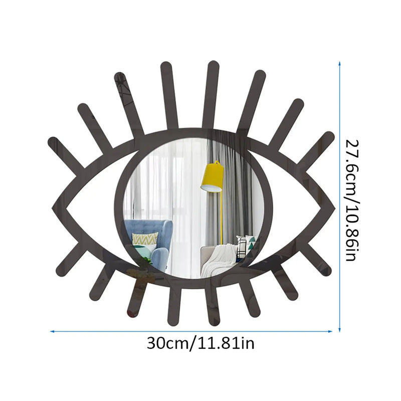 Eye Shaped Wall Mirror | Boho Artistic Design for Entryway & Bathroom | Wall Mounted Home Décor - POUEV