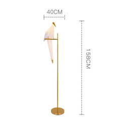 Perch Light Floor Lamp | LED Designer Gold Origami Bird Standing Lamp - POUEV