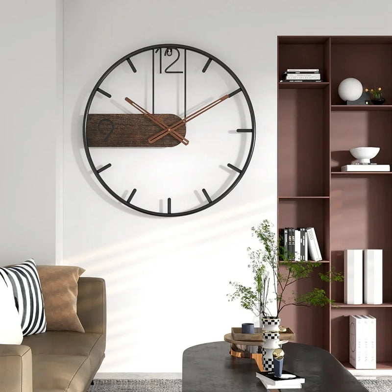 3D Nordic Wall Clock | Large Metal Iron Clock | Modern Home Decor