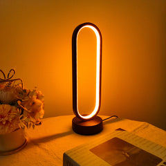 Modern LED Ring Lamp | Three-Color Dimmable Bedside Night Light - POUEV