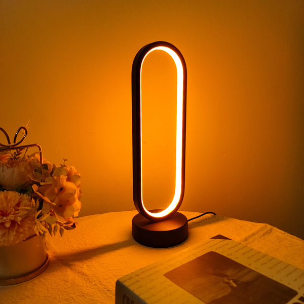 Modern LED Ring Lamp | Three-Color Dimmable Bedside Night Light - POUEV